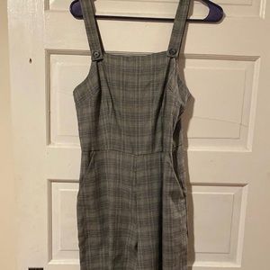 Plaid sleeveless jumpsuit